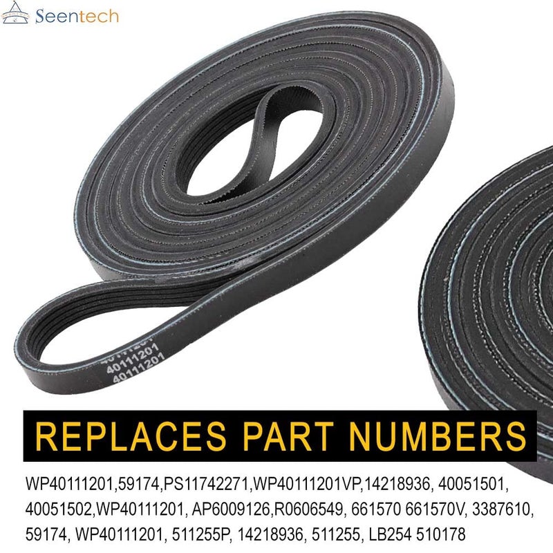 Seentech 40111201 Dryer Drum Belt by Seentech, Compatible for Whirlpool Maytag Dryers - Replaces Part Number WP40111201 59174 PS11742271 WP40111201VP 14218936 40051501 40051502 WP40111201 AP6009126 R0606549 - Image 4